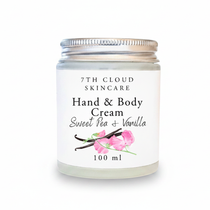 Sweet Pea and vanilla hand and body cream, handmade in New Zealand