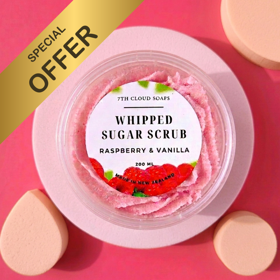 whipped sugar scrub Raspberry & Vanilla. New Zealand