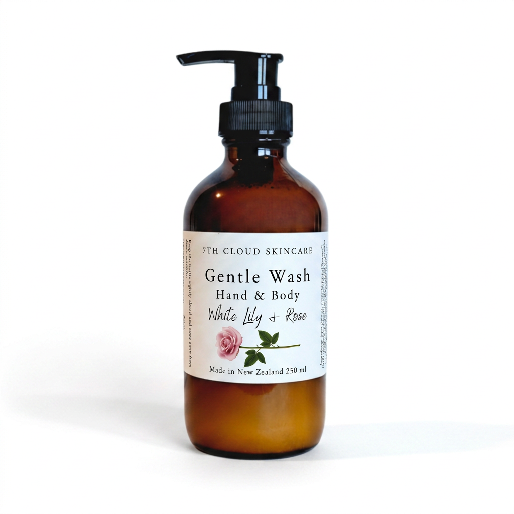 White Lily & Rose Gentle hand and body wash handmade in New Zealand