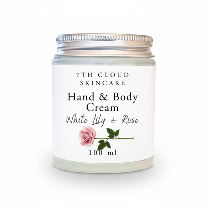 White Lily Rose hand body cream, handmade in New Zealand