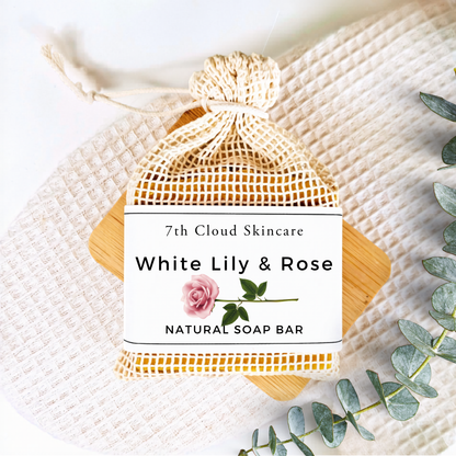 White Lily & Rose soap bar. Handmade in New Zealand